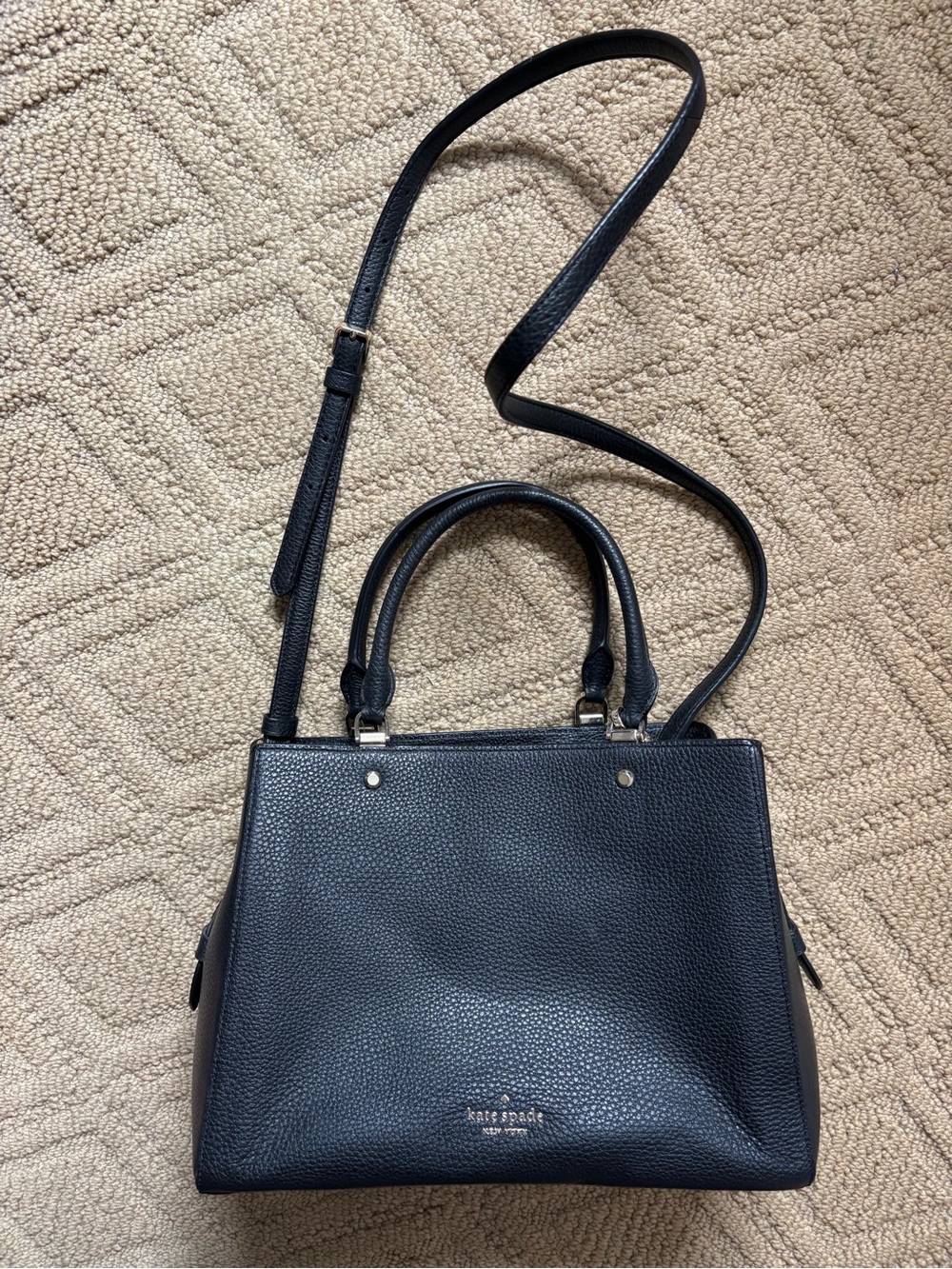 kate spade Black Pebbled Leather Top-Handle Crossbody Bag
